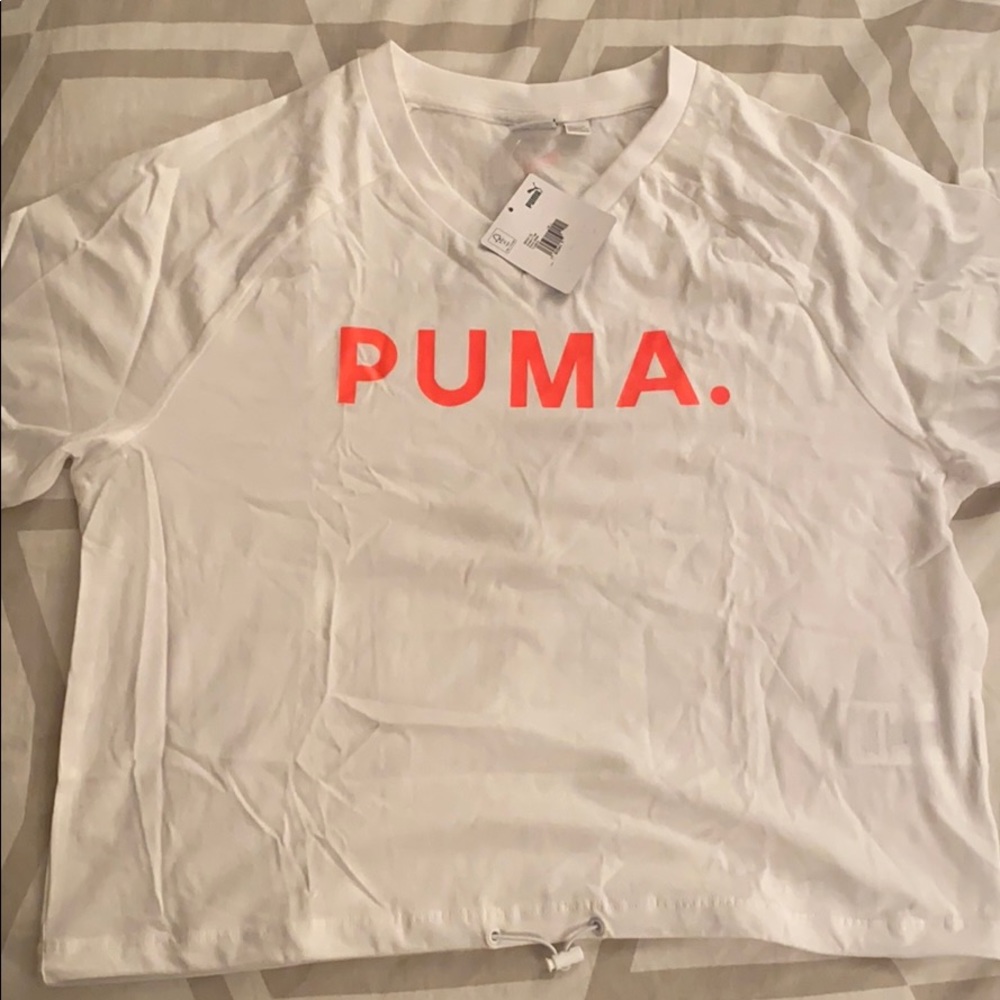 PUMA cropped white T-shirt